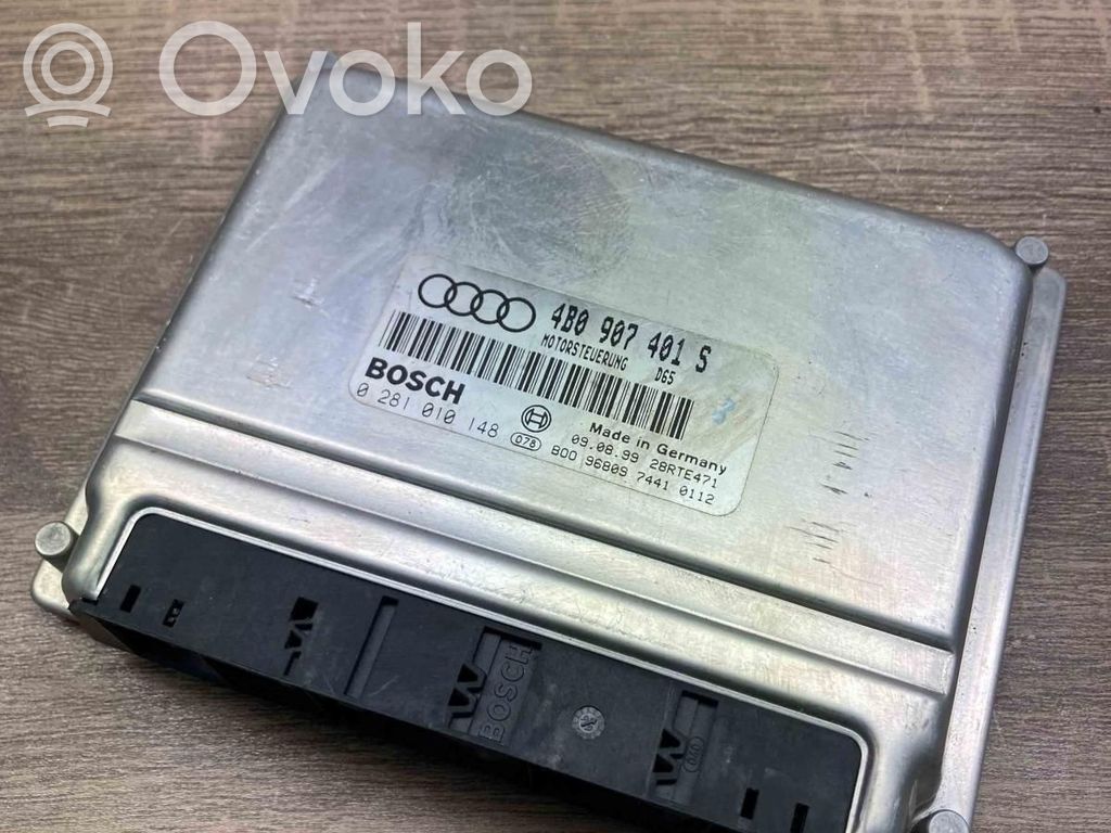 Engine control unit/module ECU   4B0907401S,0281010148