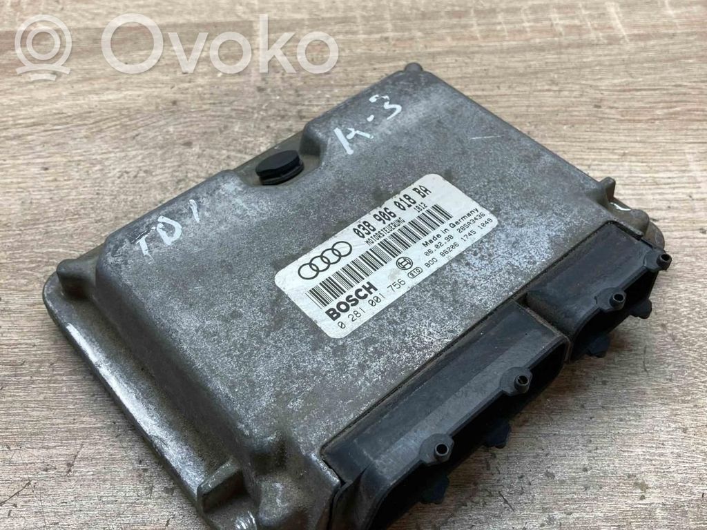 Engine control unit/module ECU   038906018BA,0281001756