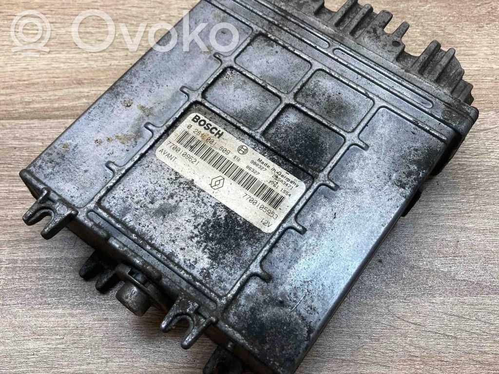 Engine control unit/module ECU   7700109621,0281001809,USED