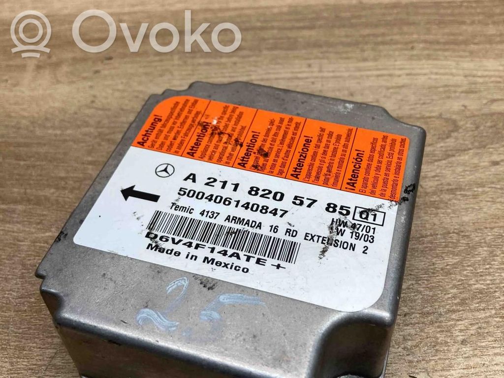 Centralina/modulo airbag   A2118205785,500406140847