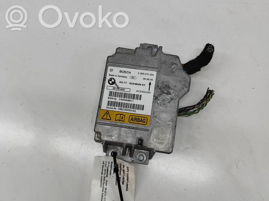 Module de contrôle airbag   9204849,0285010254