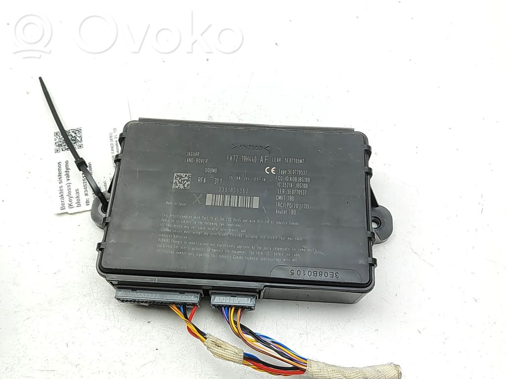Jaguar F-Pace Keyless (KESSY) go control unit/module 