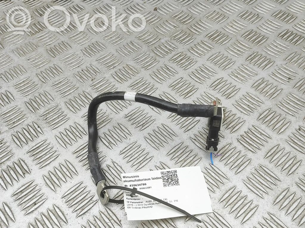 Audi A6 S6 C8 4K Negative earth cable (battery) 