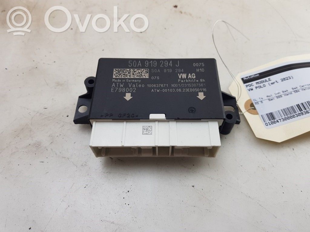 Volkswagen Polo VI Unité de commande, module PDC aide au stationnement