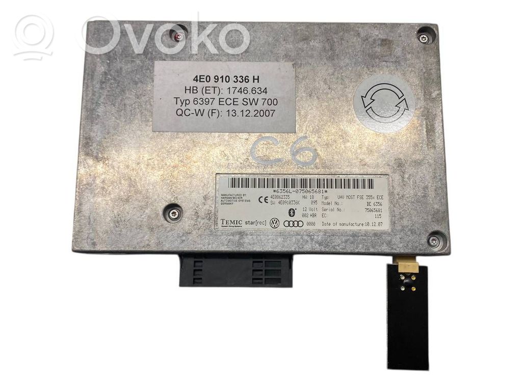Audi A6 S6 C6 4F Unidad de control/módulo de bluetooth 