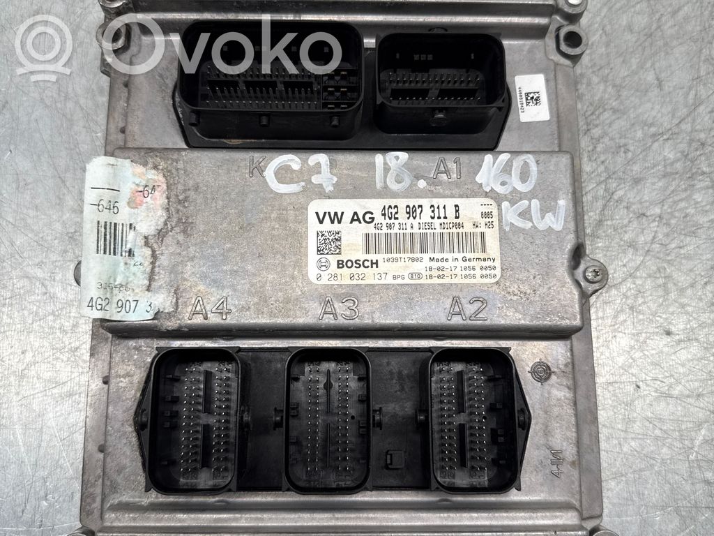 Engine control unit/module   4G2907311B,4G2907311A,0281032137