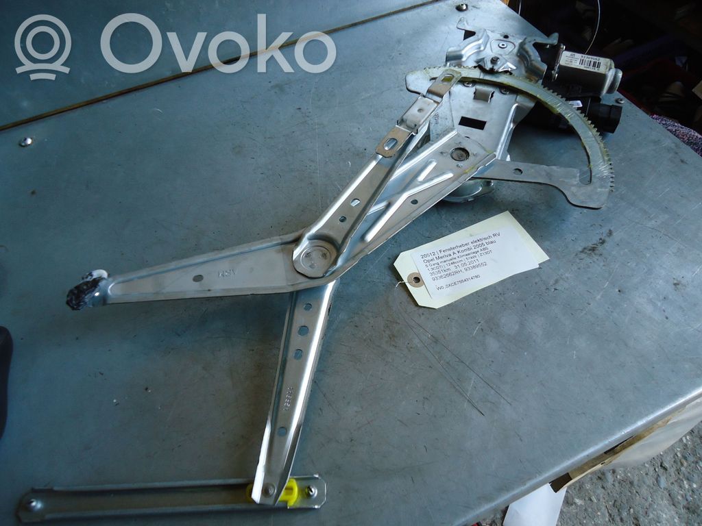 Opel Meriva A Meccanismo di sollevamento del finestrino anteriore senza motorino 