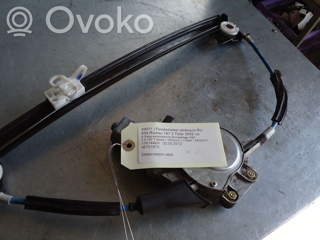 Alfa Romeo 147 Macara geam față fără motor 