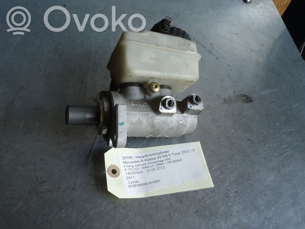 Mercedes-Benz A W168 Cilindro del sistema frenante 