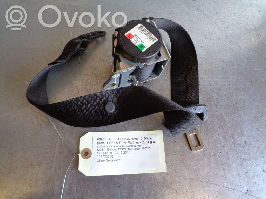 BMW 1 E81 E87 Ceinture de sécurité arrière
