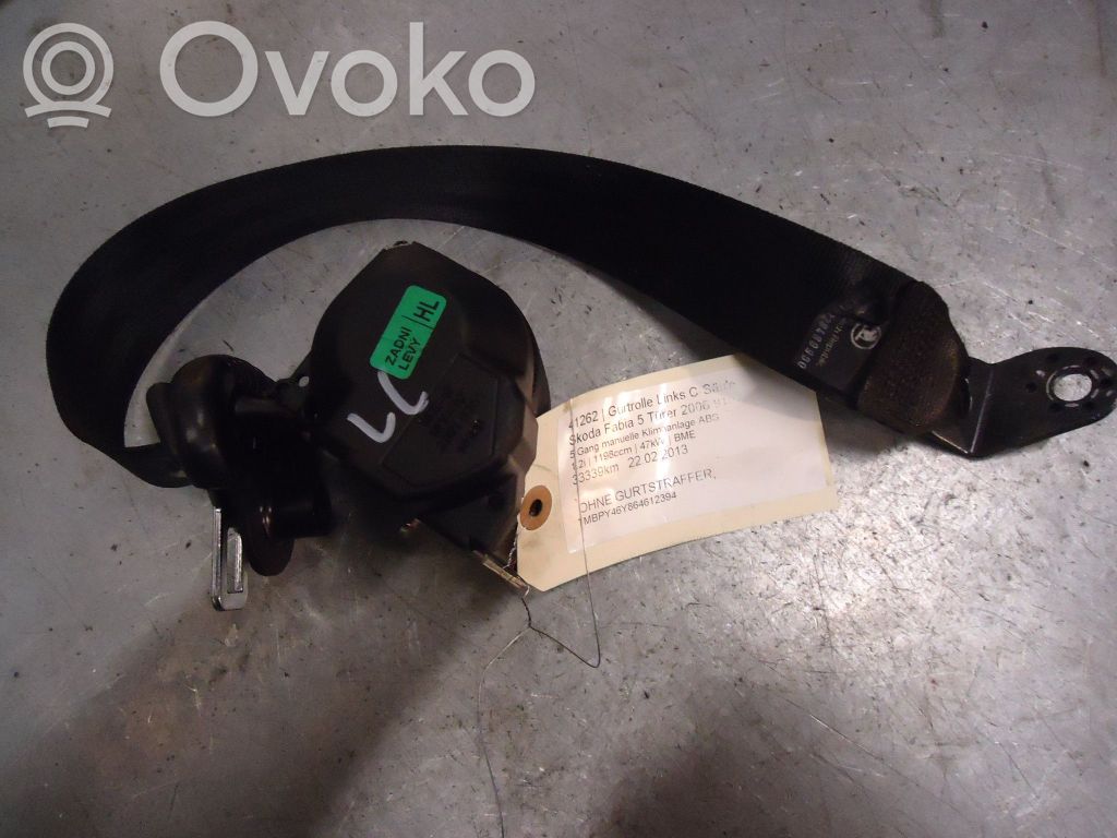 Skoda Fabia Mk1 (6Y) Cinturón trasero 