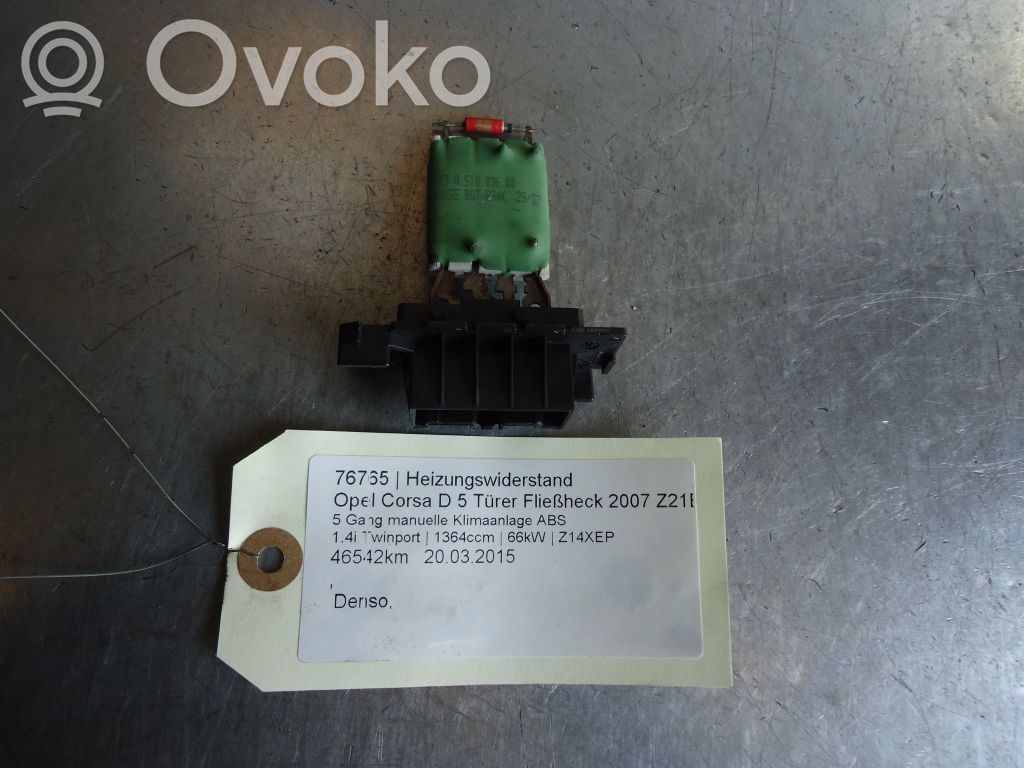 Opel Corsa D Motorino ventola riscaldamento/resistenza ventola
