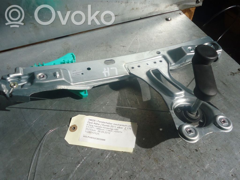 Opel Meriva B Regulador manual de la ventanilla trasera 