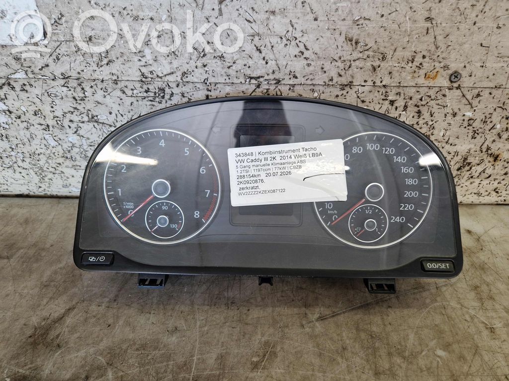 Volkswagen Caddy Geschwindigkeitsmesser Cockpit 