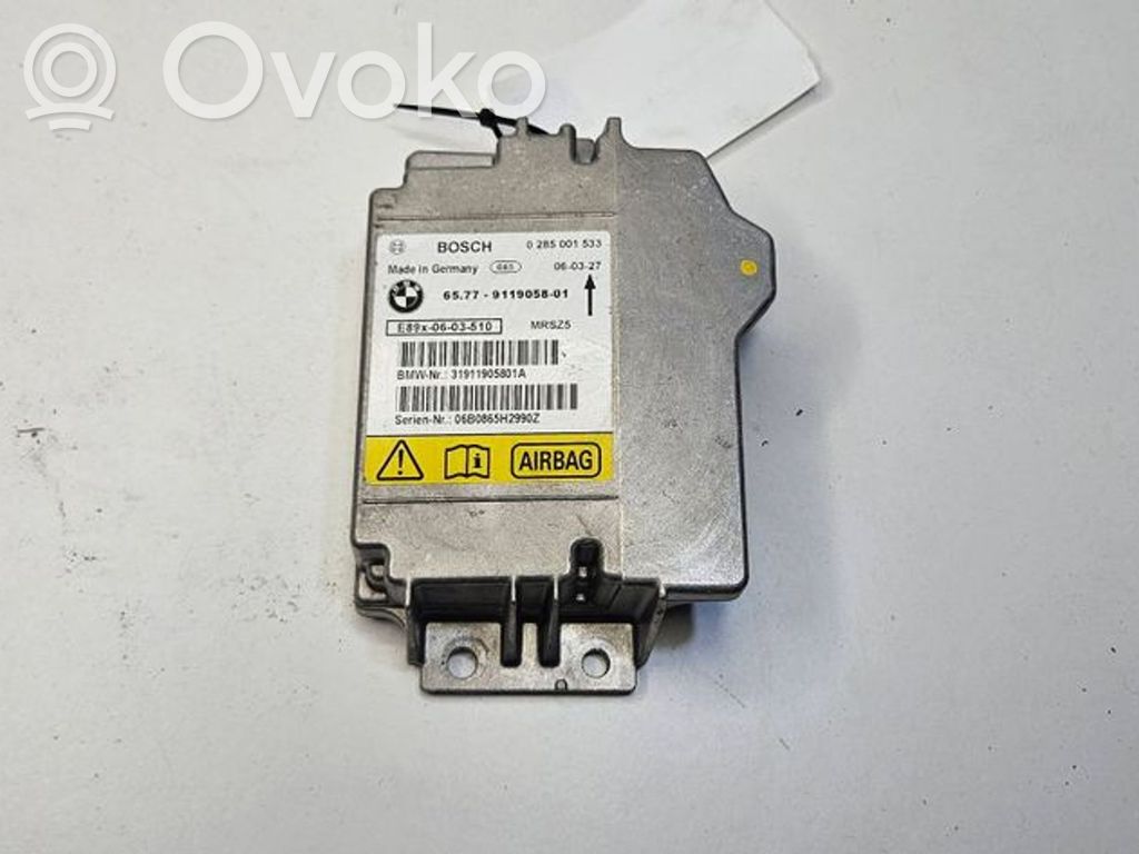 Module de contrôle airbag   9119058,9119058,0285001533,06B0865H2990Z,31911905801A
