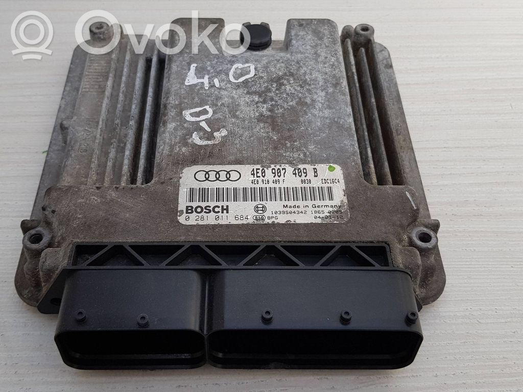 Engine control unit/module   4E0907409B,0281011684,4E0910409F,1039S04342