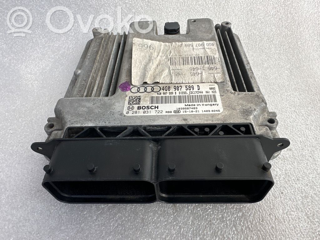 Engine control unit/module   4G0907589D,4G0907589B,0281031722