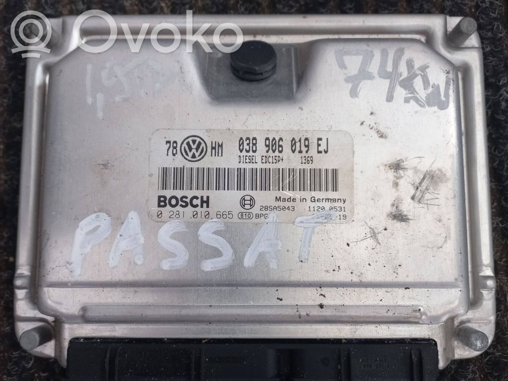 Engine control unit/module   038906019EJ,0281010665,28SA5043