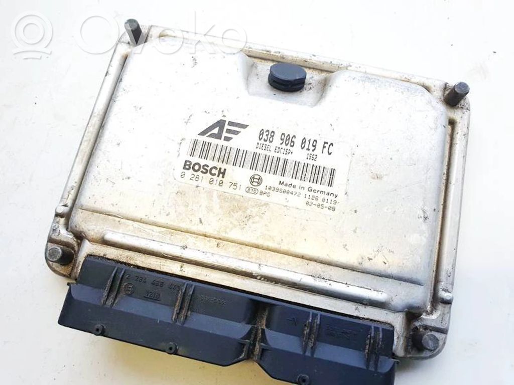 Centralina/modulo del motore   038906019FC,0281010751,0281010751,038906019FC