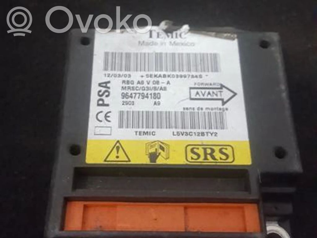 Airbag control unit/module   9647794180,2903A9,2903A9,9647794180