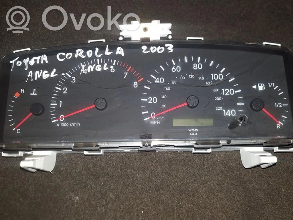 Toyota Corolla E120 E130 Spidometrs (instrumentu panelī) 