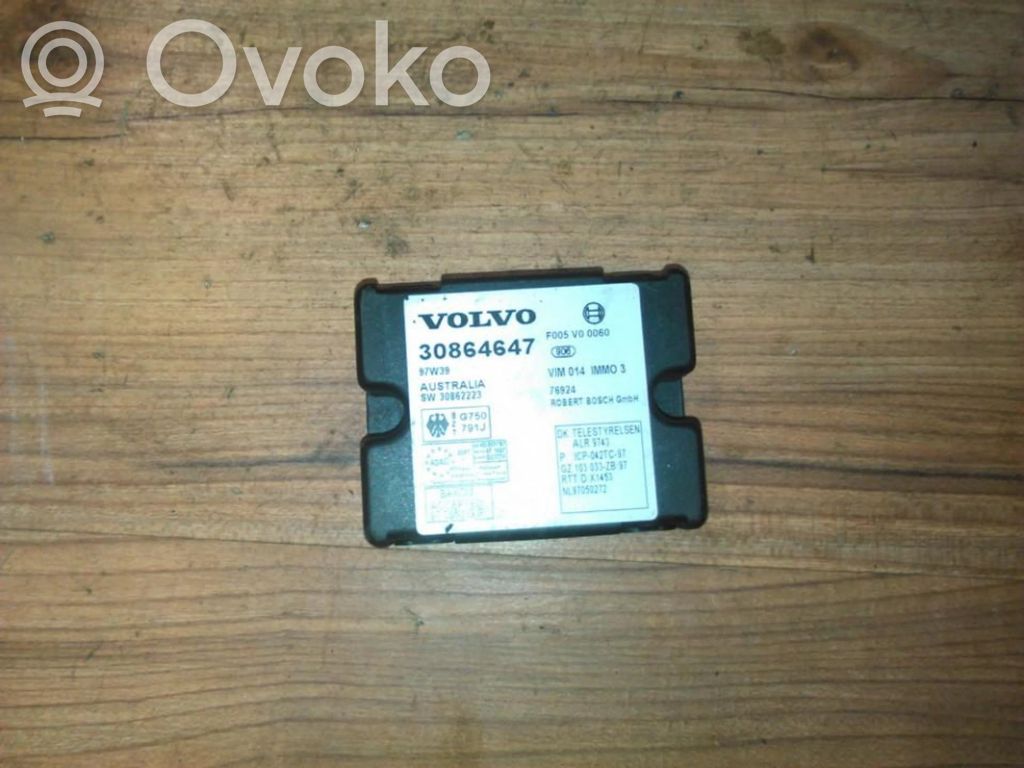 Unité de commande dispositif d'immobilisation   30864647,SW30862223,30864647,SW30862223
