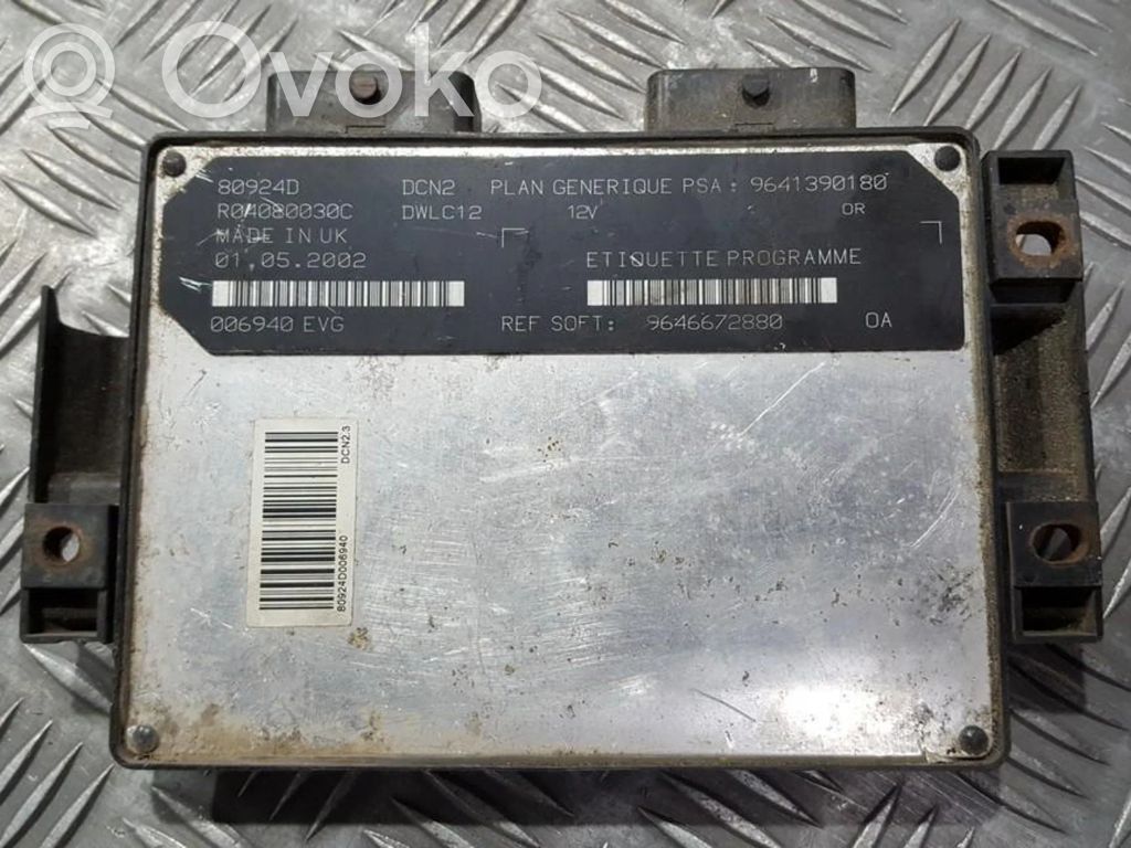 Engine control unit/module   9646672880,9641390180,006940EVG,80924D,9641390180,9646672880,R04080030C