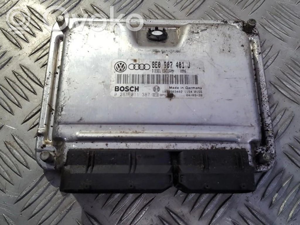 Unidad de control/módulo del motor   8E0907401J,0281011387,0281011387,8E0907401J
