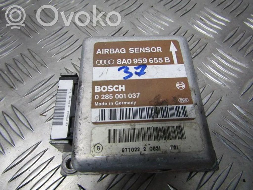 Sterownik / Moduł Airbag   0285001037,8A0959655B,0285001037,8A0959655B