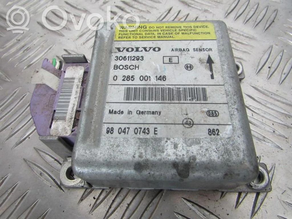 Volvo S40, V40 Unitate/modul de comandă airbaguri
