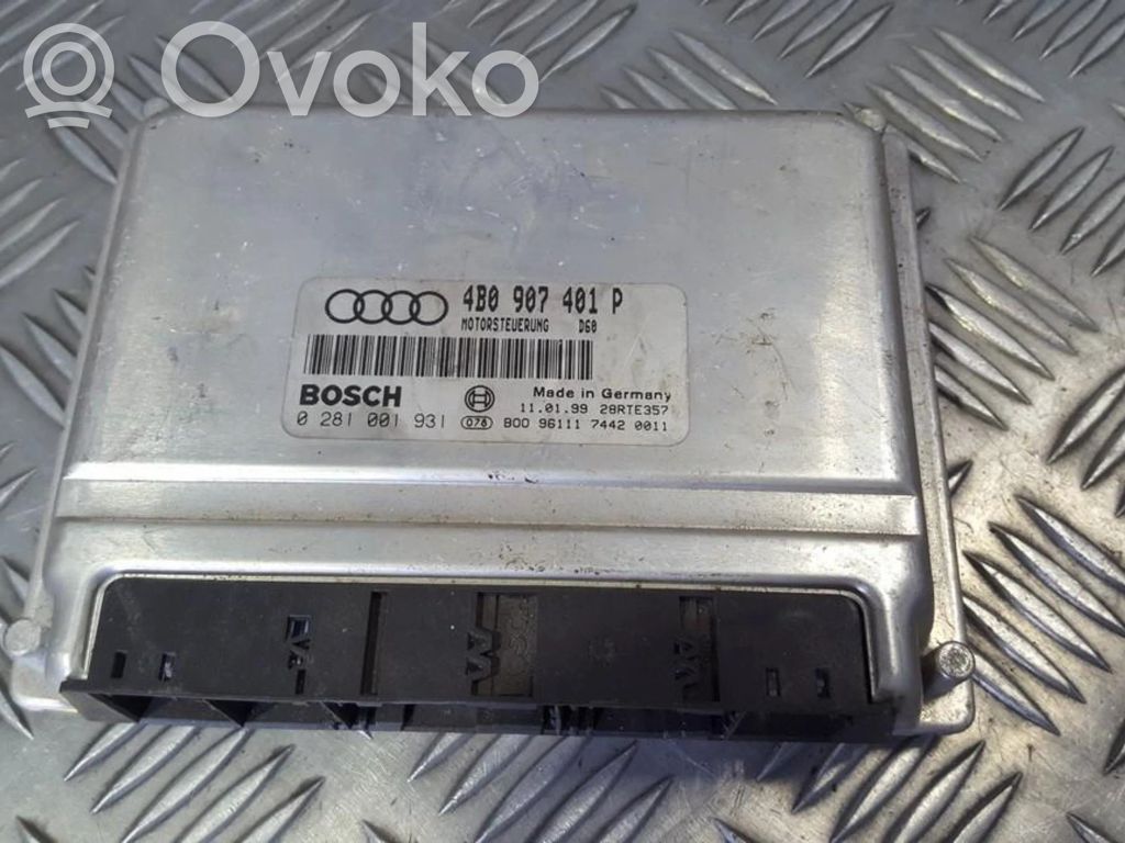Unidad de control/módulo del motor   4B0907401P,0281001931,0281001931,4B0907401P