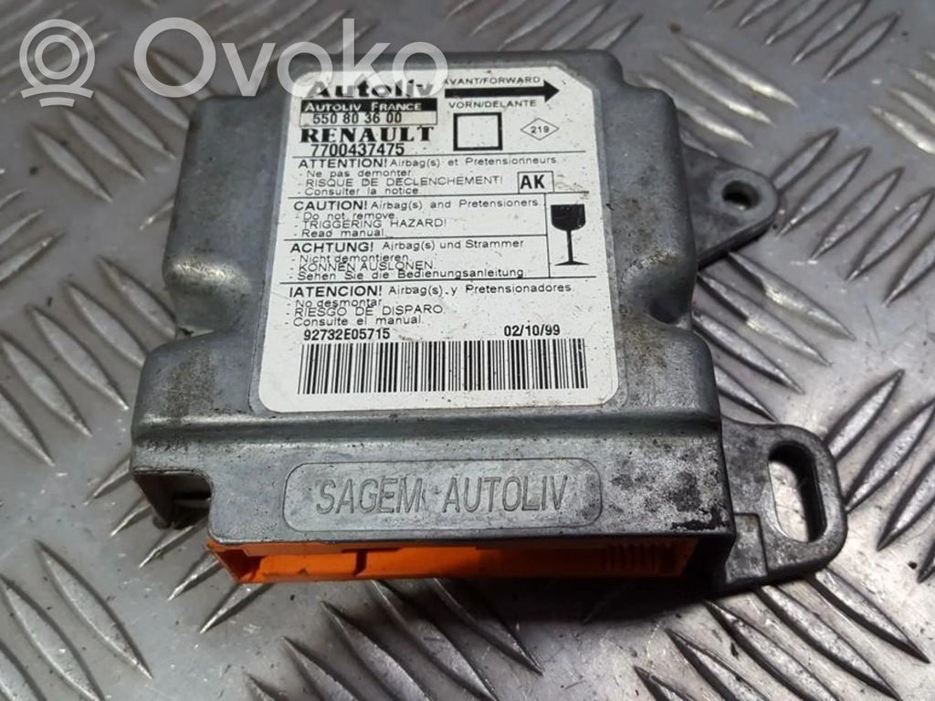 Module de contrôle airbag   7700437475,550803600,550803600,7700437475
