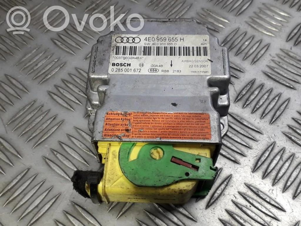 Turvatyynyn ohjainlaite/moduuli   4E0959655H,0285001672,0285001672,4E0910655D,4E0959655H