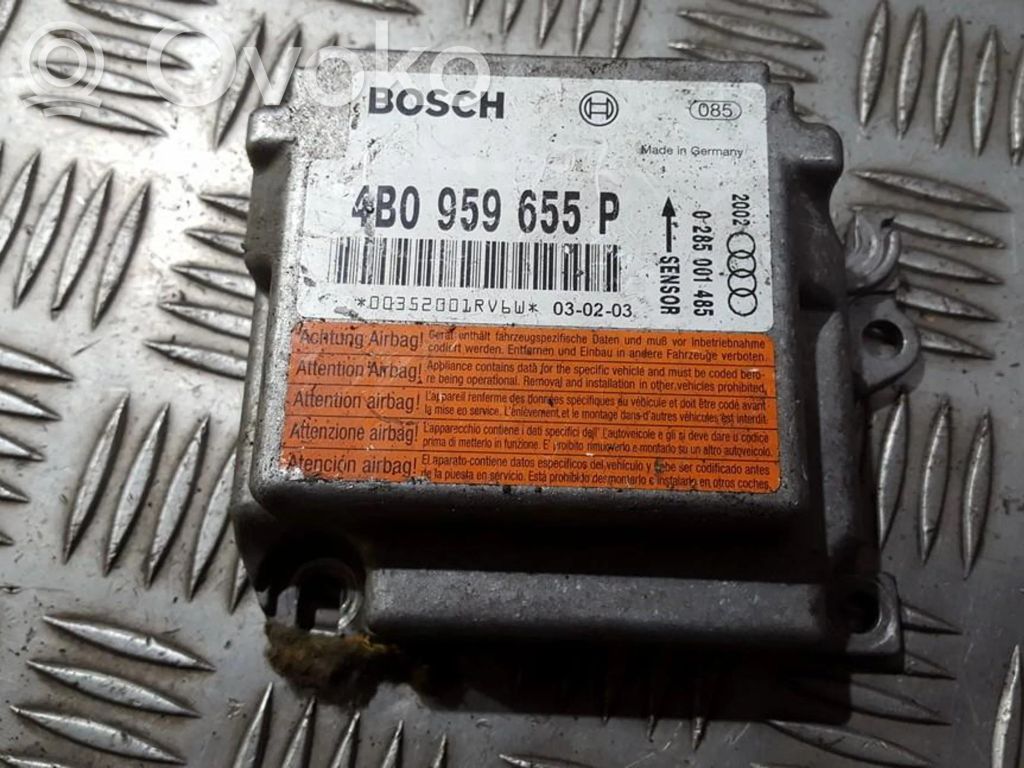 Centralina/modulo airbag   4B0959655P,0285001485,0285001485,4B0959655P