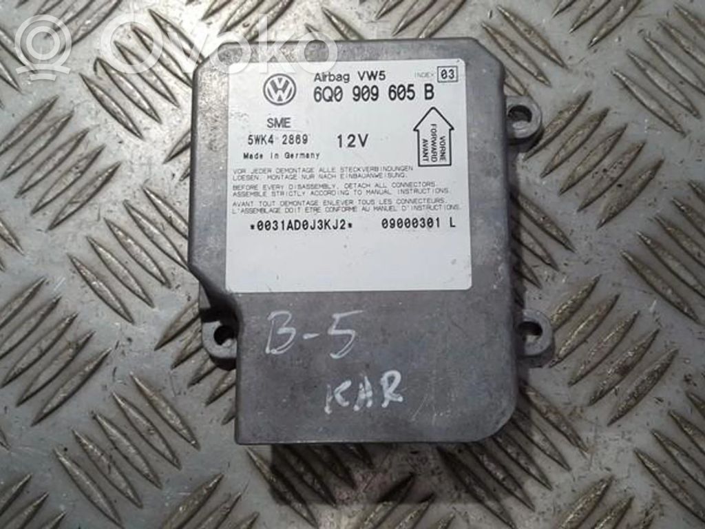 Sterownik / Moduł Airbag   6Q0909605B,0031AD0J3KJ2,0031AD0J3KJ2,09000301L,5WK42869,6Q0909605B
