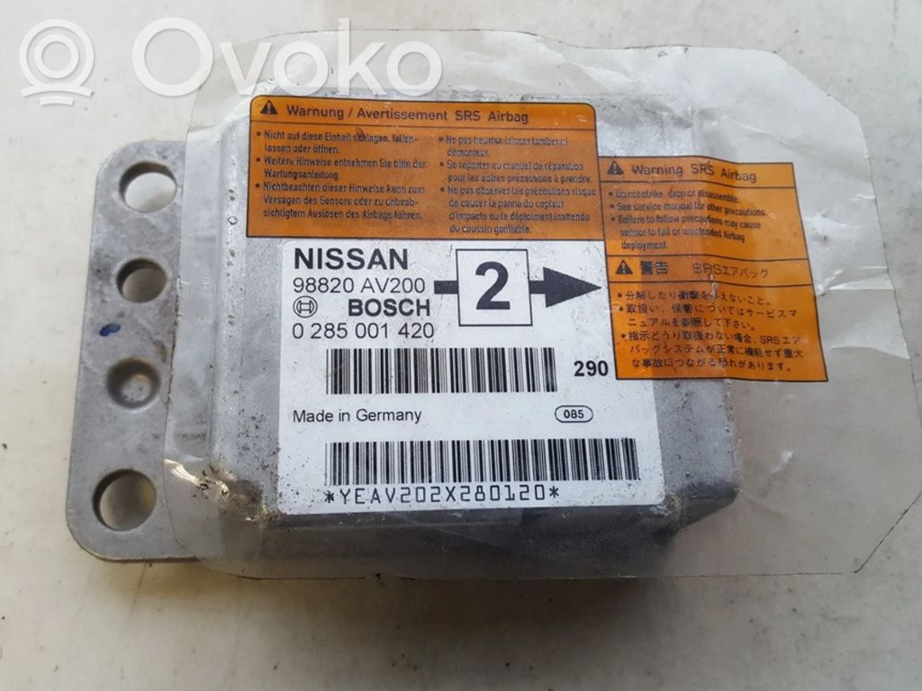 Centralina/modulo airbag   98820AV200,0285001420,0285001420,98820AV200