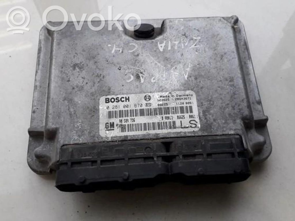 Centralina/modulo del motore   90589736,0281001670,0281001670,90589736