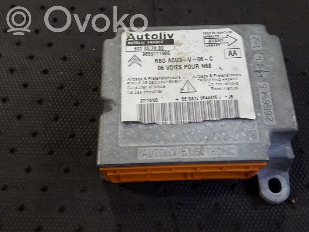 Centralina/modulo airbag   602327400,9659111980,602327400,9659111980