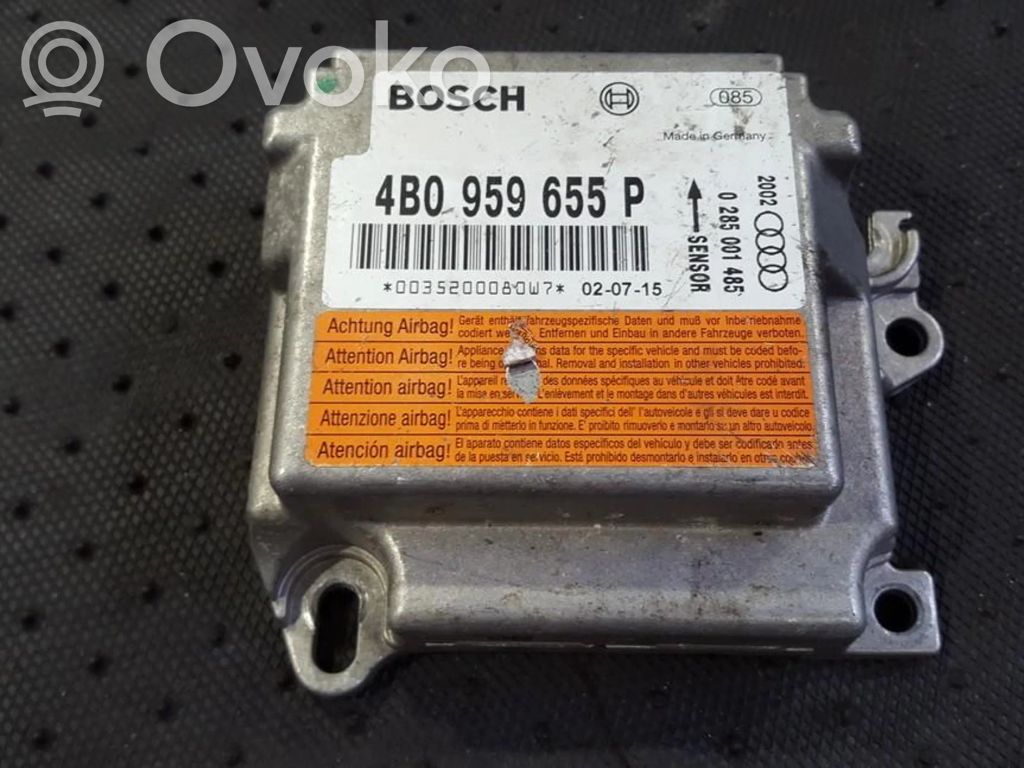 Unidad de control/módulo del Airbag   4B0959655P,0285001485,0285001485,4B0959655P
