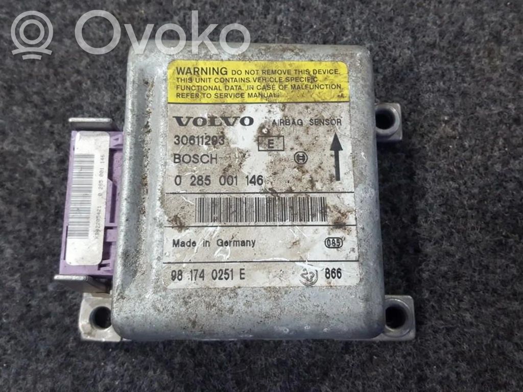 Volvo S40, V40 Unitate/modul de comandă airbaguri 