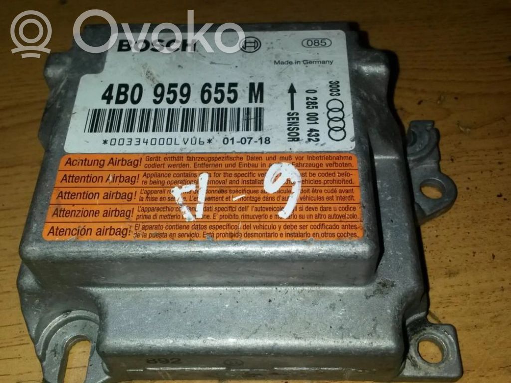 Unidad de control/módulo del Airbag   4B0959655M,0285001432,0285001432,4B0959655M