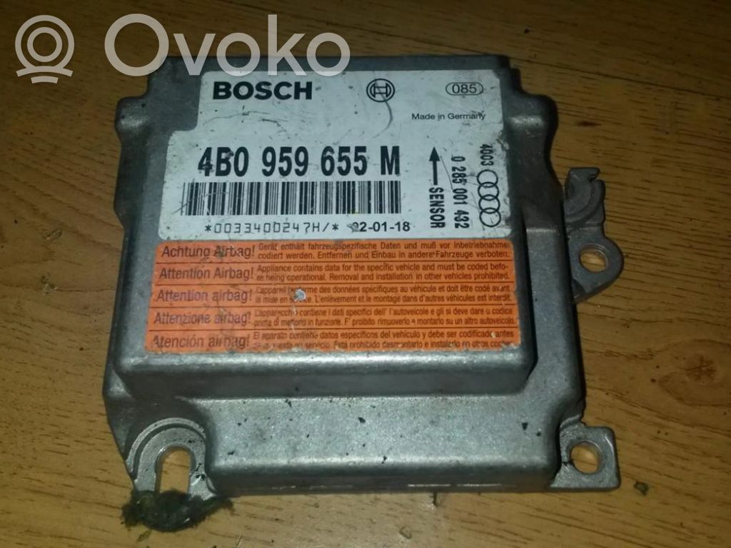 Turvatyynyn ohjainlaite/moduuli   4B0959655M,0285001432,0285001432,4B0959655M