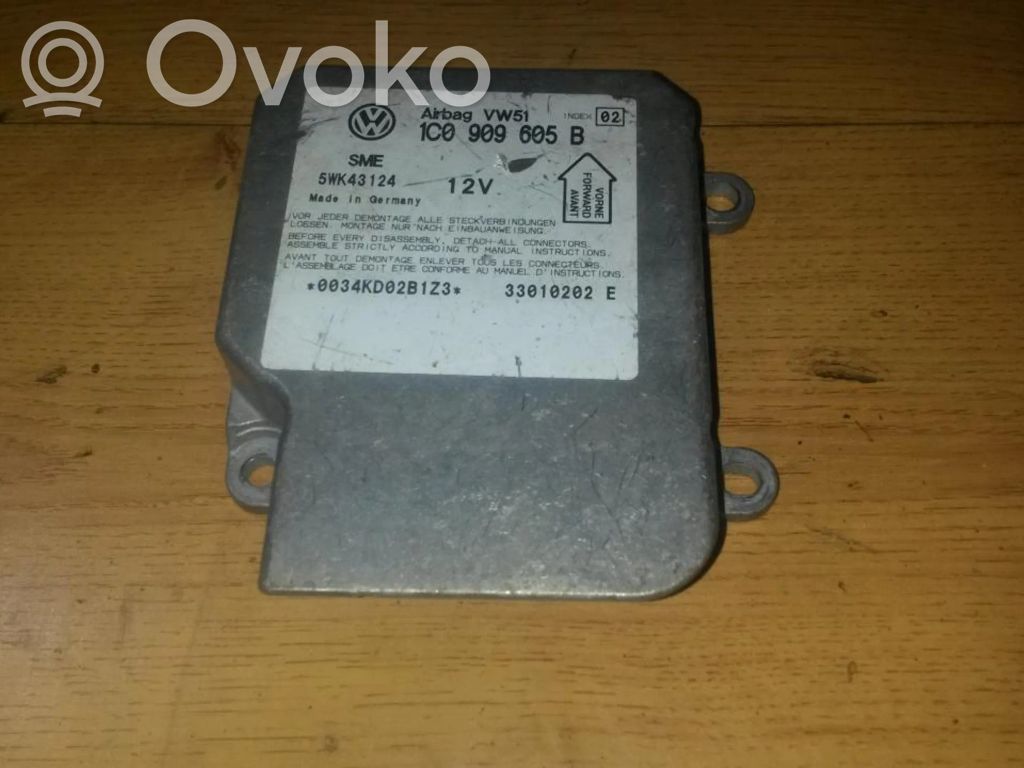 Unidad de control/módulo del Airbag   1C0909605B,5WK43122,1C0909605B,5WK43122