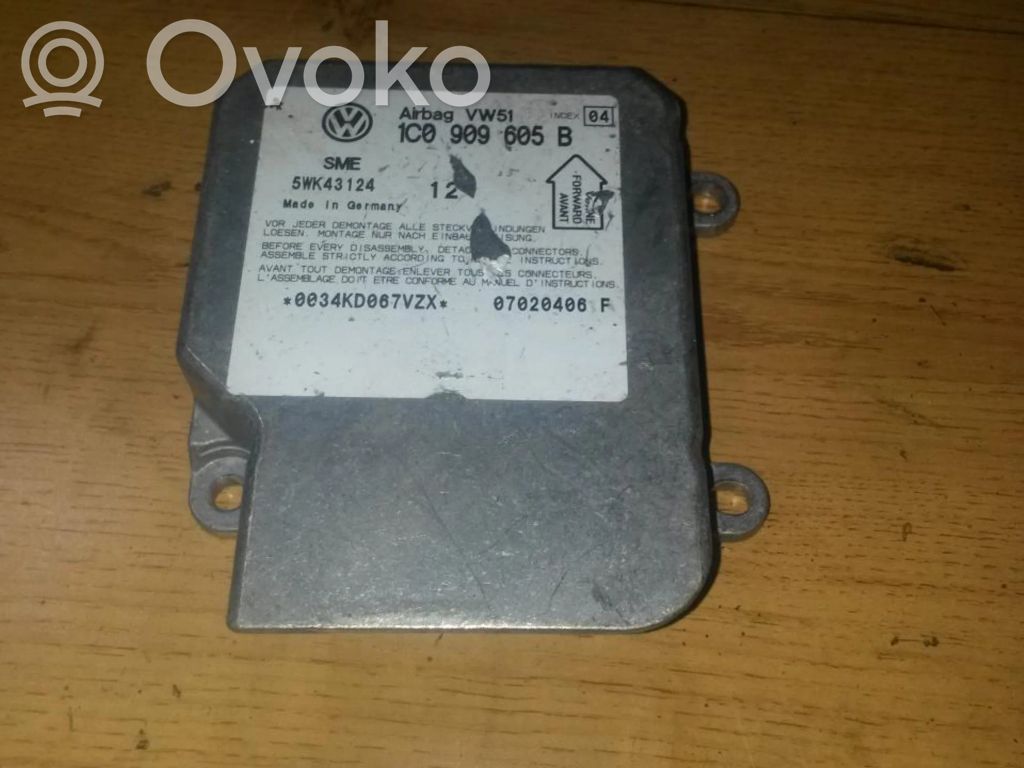 Unidad de control/módulo del Airbag   1C0909605B,5WK43122,1C0909605B,5WK43122