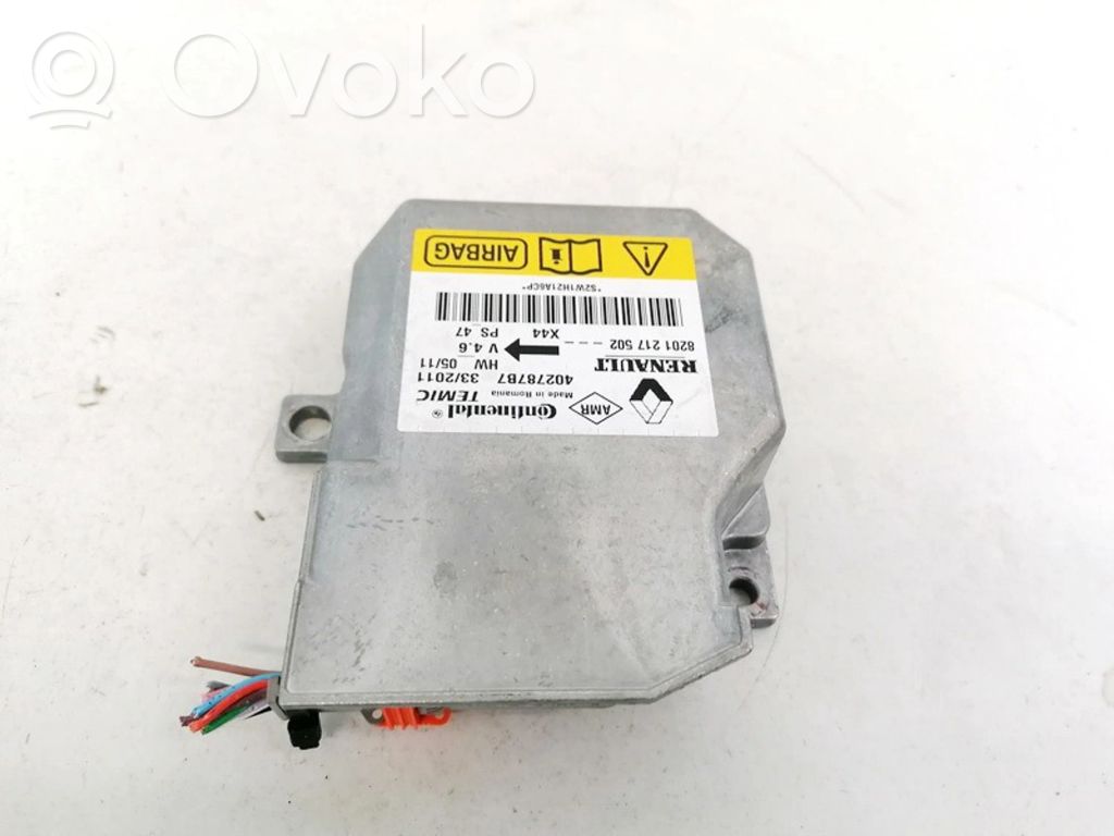 Unidad de control/módulo del Airbag   8201217502,402787B7,402787B7,8201217502
