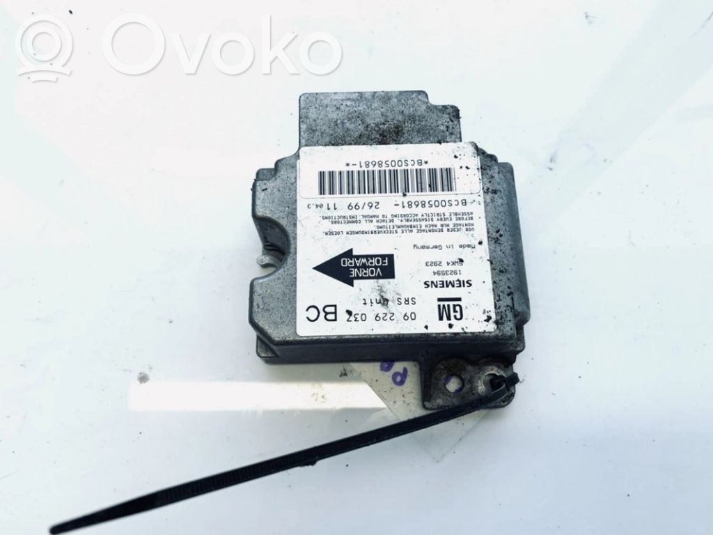 Unidad de control/módulo del Airbag   09229037BC,5WK42923,09229037BC,1923594,5WK42923