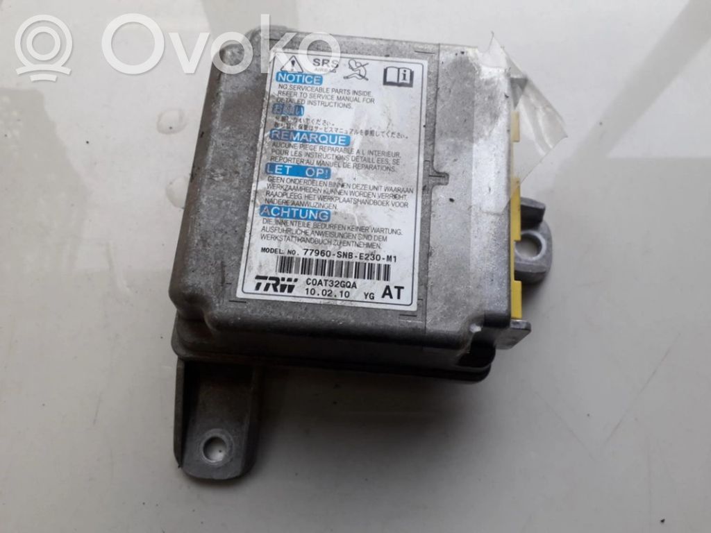 Centralina/modulo airbag   77960SNBE230M1,77960SNBE230M1,77960SNBE230M1,77960SNBE230M1