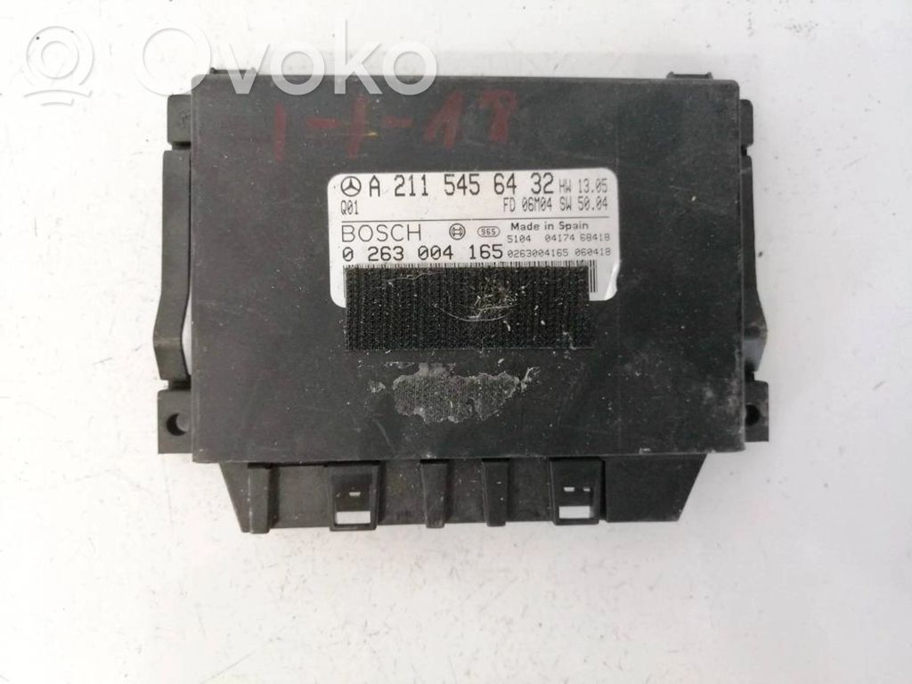 Unité de commande, module PDC aide au stationnement   A2115456432,0263004165,0062958719,0263004165,A2115456432