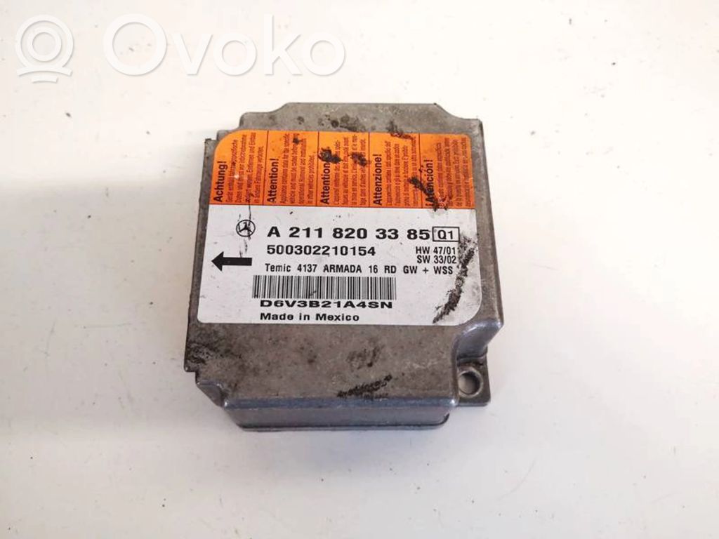 Centralina/modulo airbag   A2118203385,A2118203385