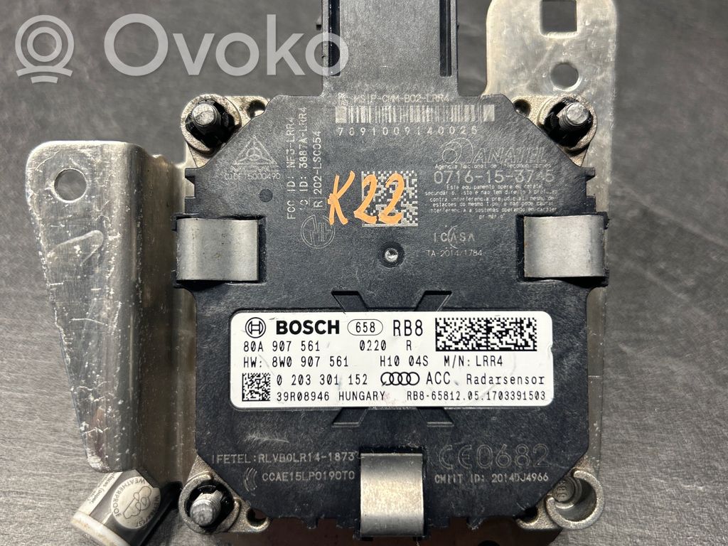 Sensor de radar Distronic   80A907561